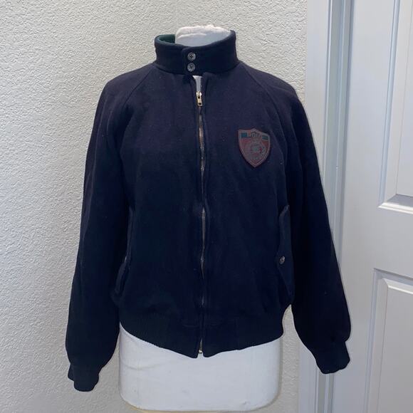 Polo Ralph Lauren Men’s Wool Varsity Bomber Jacket EUC Sz Lg Wool Cotton - Picture 1 of 11